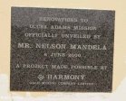 Adams College - Mandela Plaque