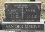 Creighton Cemetery grave Albertha & Charl Van Der Merwe