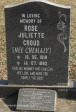 Creighton Cemetery grave Rose and Adam Crous