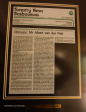 Cathedral Peak Hotel memorabilia obituary A Van Der Riet
