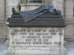 Durban Cenotaph -  soldier - Exceppt a corn of Wheat