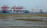 Durban Harbour - Container Terminal - low tide from Embankment (13)