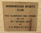 Morningside Sports Club - Club Foundation Stone - 1954 - by EC Wilks MEC