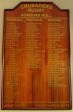 Crusaders Club - Honours Board - Rugby Honours Roll