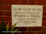 Durban Addington Methodist Church Plaque Edward Wilson 1939)