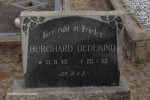 Elandheim Cemetery grave of  Burchard Dedekind