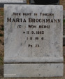 Elandheim Cemetery grave of  Maria Brockmann