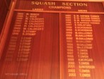 Greytown Golf Course -  Honours Boards -  Squash Champions