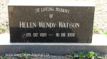 Himeville Cemetery - grave Helen Watson