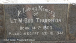 Himeville Cemetery - grave Lt  M Thurston - lilled Egypt 1941