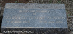 Himeville Cemetery - grave Mary Schorn