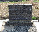 Himeville Cemetery - grave Reverend Canon Hall