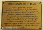 Kearsney College The Henderson Hall Henderson plaque