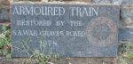 Ladysmith - Settlers Road  - Toll House Armoured train restoration plaque