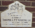 Ladysmith Garden of Remembrance Grave Trooper JPF Cunningham ILH 1899
