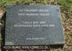 Dundee Cemetery - Grave - Military - Boer War - Unknown Driver died Wasbank Valley C 1900