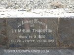 Himeville Cemetery - grave Lt  M Thurston - lilled Egypt 1941