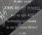 Mtunzini Cemetery - Grave - John Powell & wife Ada - Pioneer cane farmer