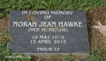 Nottingham Road St Johns grave Norah Jean Hawke (McKenzie) 2015