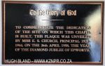 Epworth Chapel Diamond Jubilee Plaque