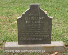 Fort Napier Cemetery Pte William McLaren 1900
