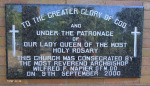 Stanger - Queen of the Holy Rosary Catholic Church - Cnr Russell & Curtiss - Plaque -  S 29.20.450 E 31.17  (1)