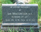 Verulam Cemetery grave Ian Macgregor