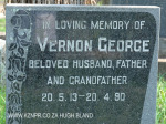 Verulam Cemetery grave  Vernon George 1990